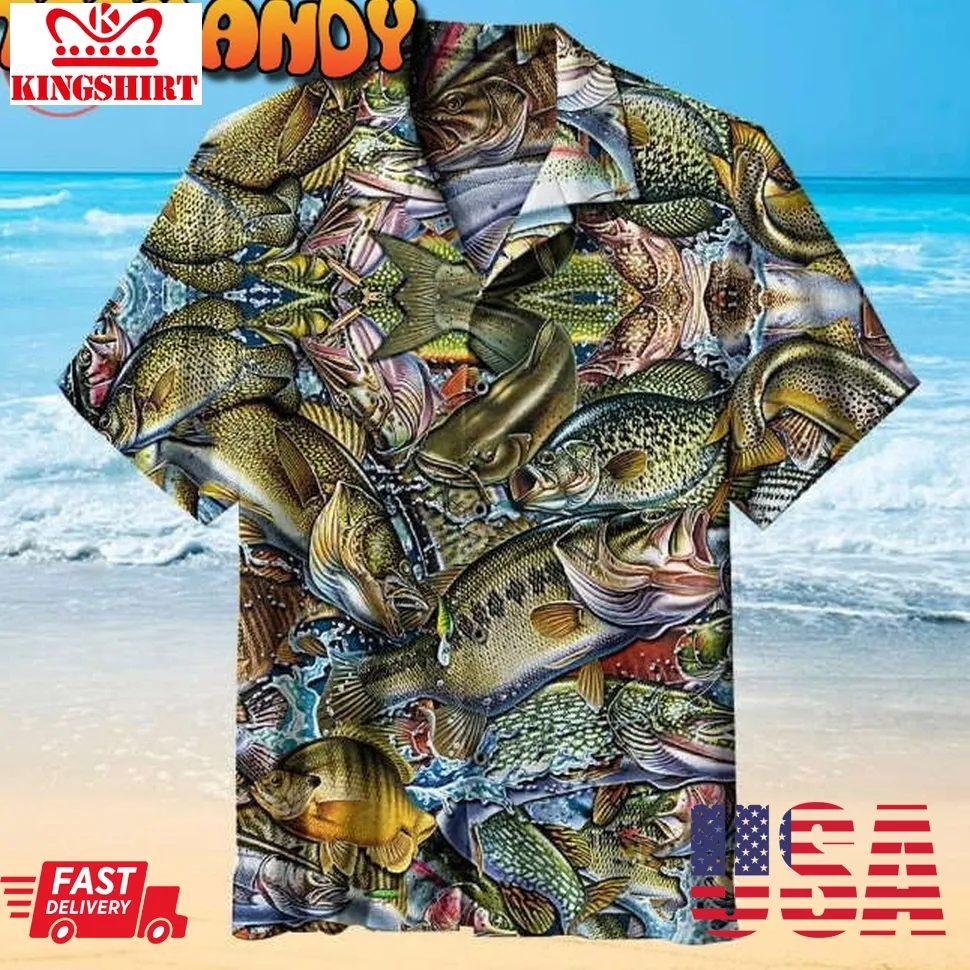Action Fish Hawaiian Shirt Size up S to 4XL