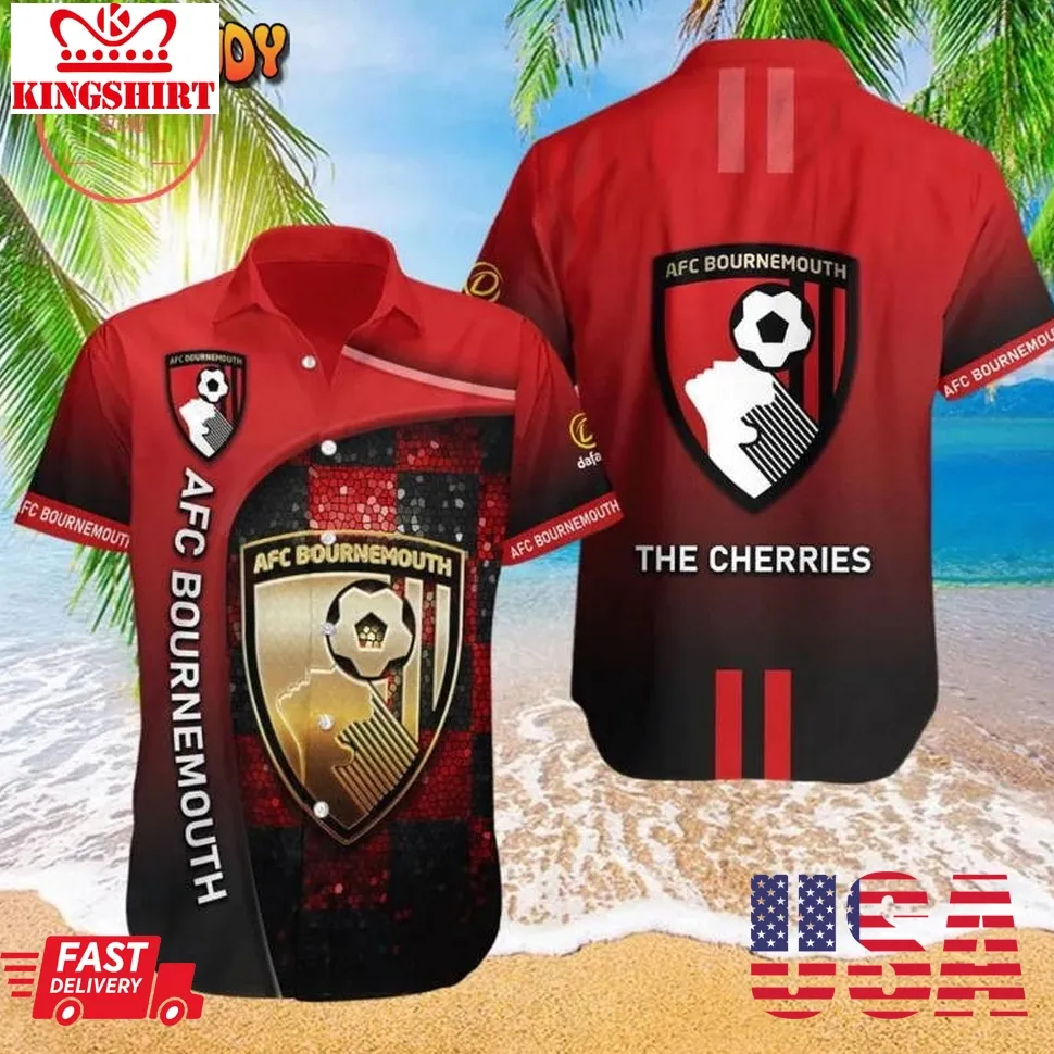 Afc Bournemouth The Cherries Hawaiian Shirt Size up S to 4XL