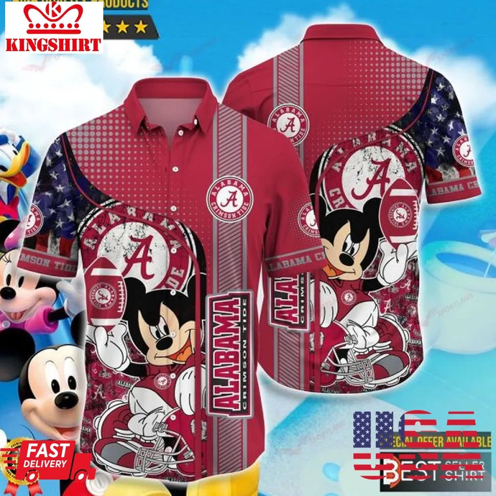 Alabama Crimson Tide Ncaa Disney Hawaiian Shirt Outfit Size up S to 5XL