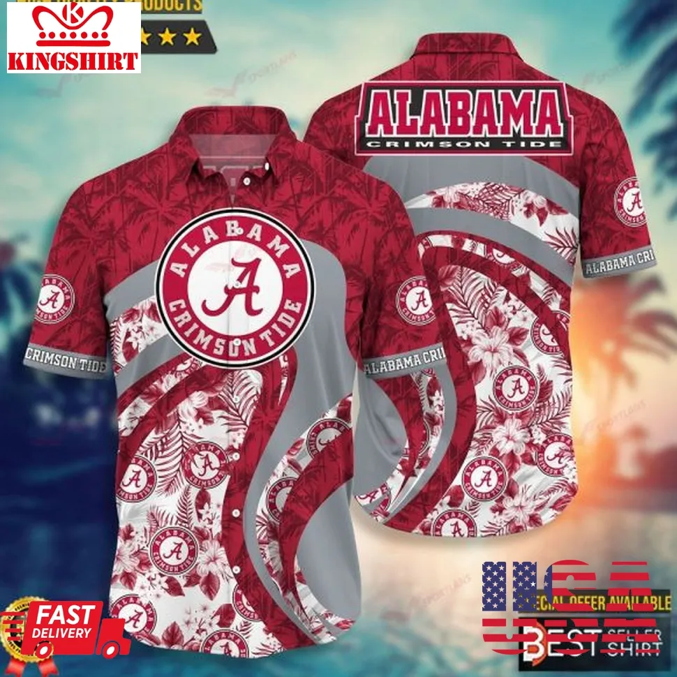 Alabama Crimson Tide Ncaa Hawaiian Red Outfit Men Youth Gifts For Dad Size up S to 5XL