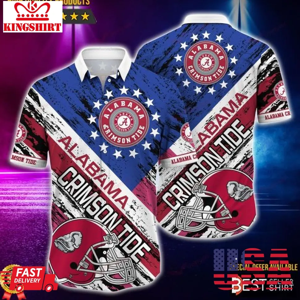 Alabama Crimson Tide Ncaa Hawaiian Shirt  Men Youth Gifts For Dad Size up S to 5XL