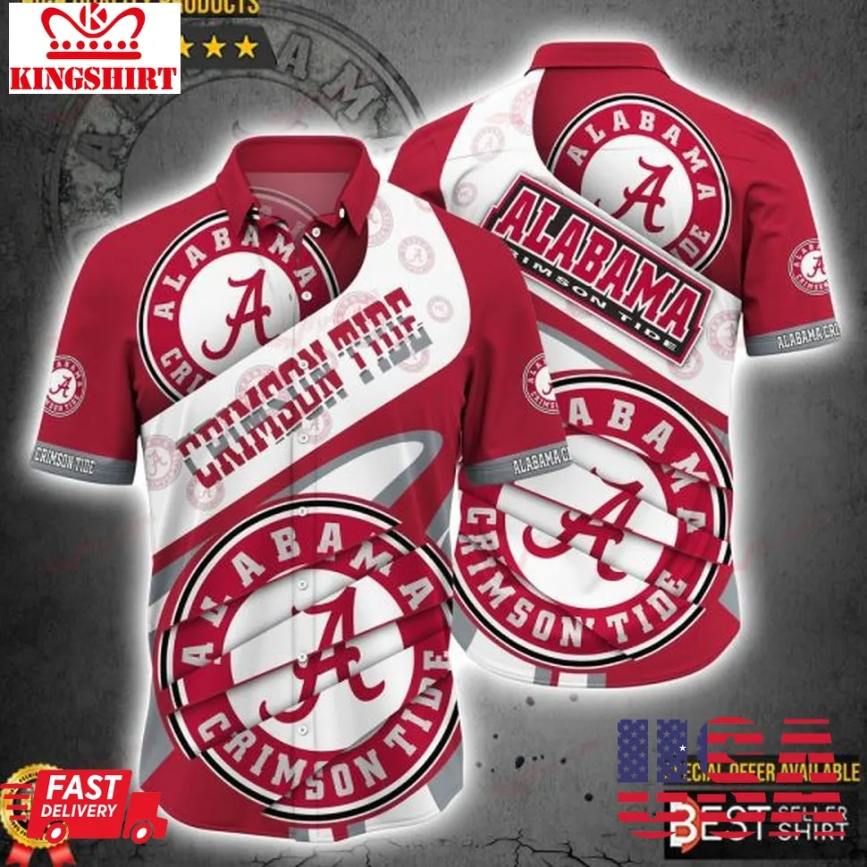 Alabama Crimson Tide Ncaa Hawaiian Shirt Outfit Men Youth Gifts For Him Size up S to 5XL