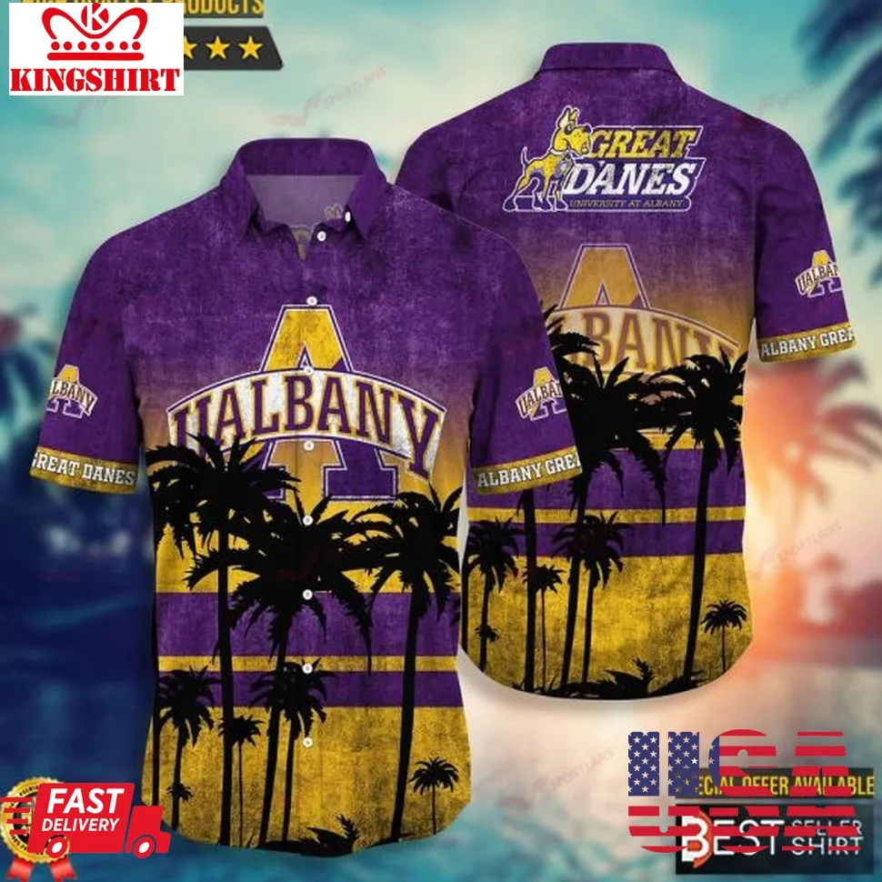 Albany Great Danes Ncaa Hawaiian Shirt Men Youth Gifts Dad Size up S to 5XL