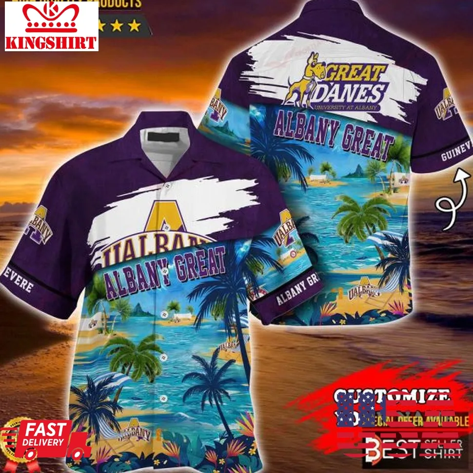 Albany Great Danes Ncaa Hawaiian Shirt Outfit Men Youth Personalized Gifts For Dad Size up S to 5XL