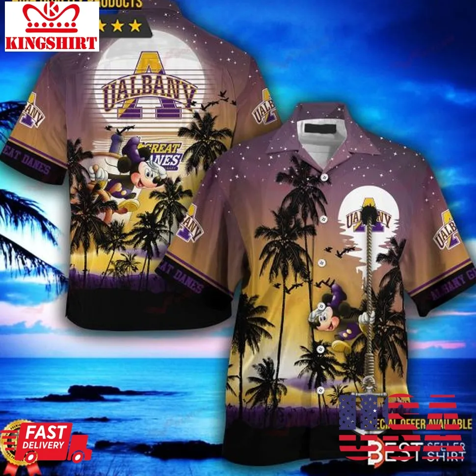 Albany Great Danes Ncaa Vintage Hawaiian Shirt Outfit Men Youth Gifts For Dad Size up S to 5XL