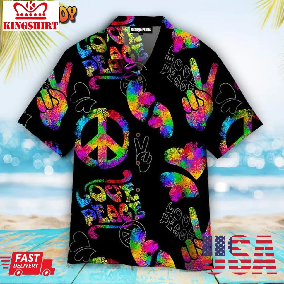Aloha Hippie Weed Hawaiian Shirt Size up S to 5XL