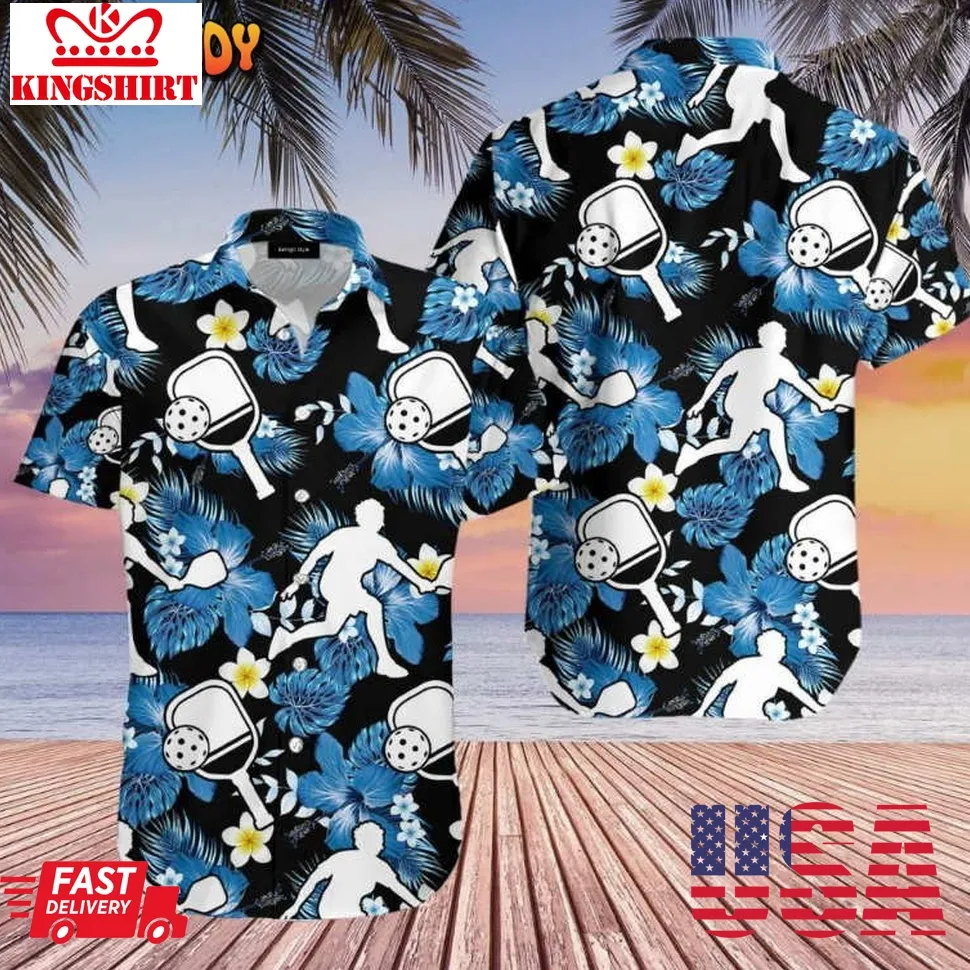 Aloha Pickleball Player Hibiscus Hawaiian Shirt Size up S to 5XL