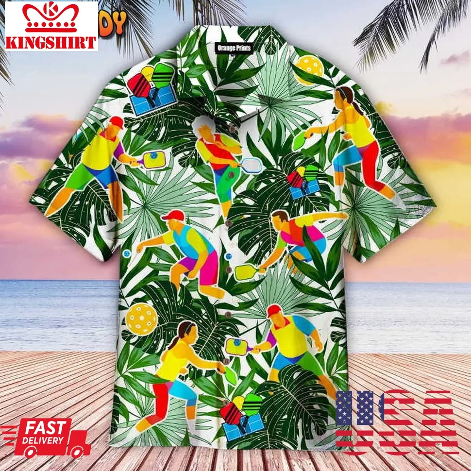 Aloha Pickleball Player Tropical Hawaiian Shirt Size up S to 5XL