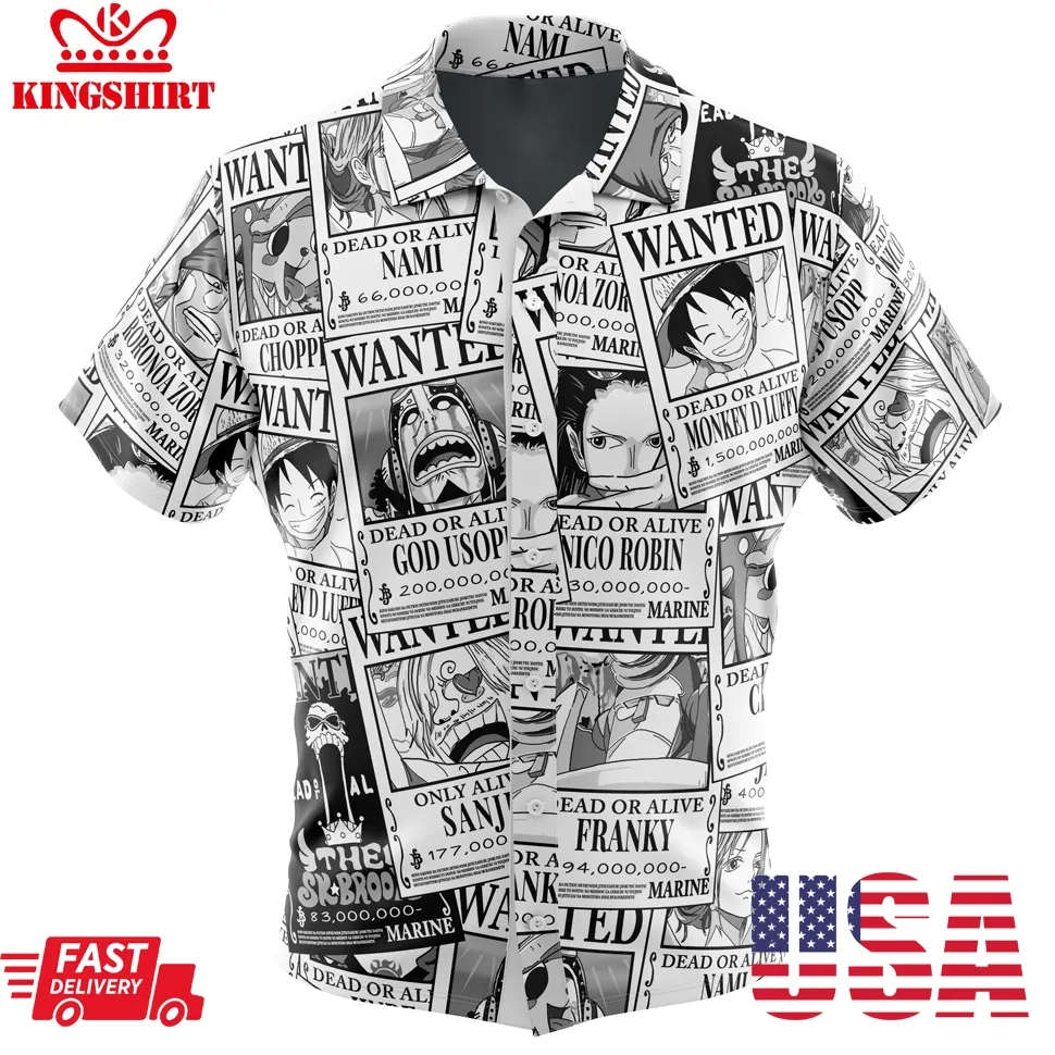 Aloha Strawhat One Piece Button Up Hawaiian Shirt Size up S to 5XL