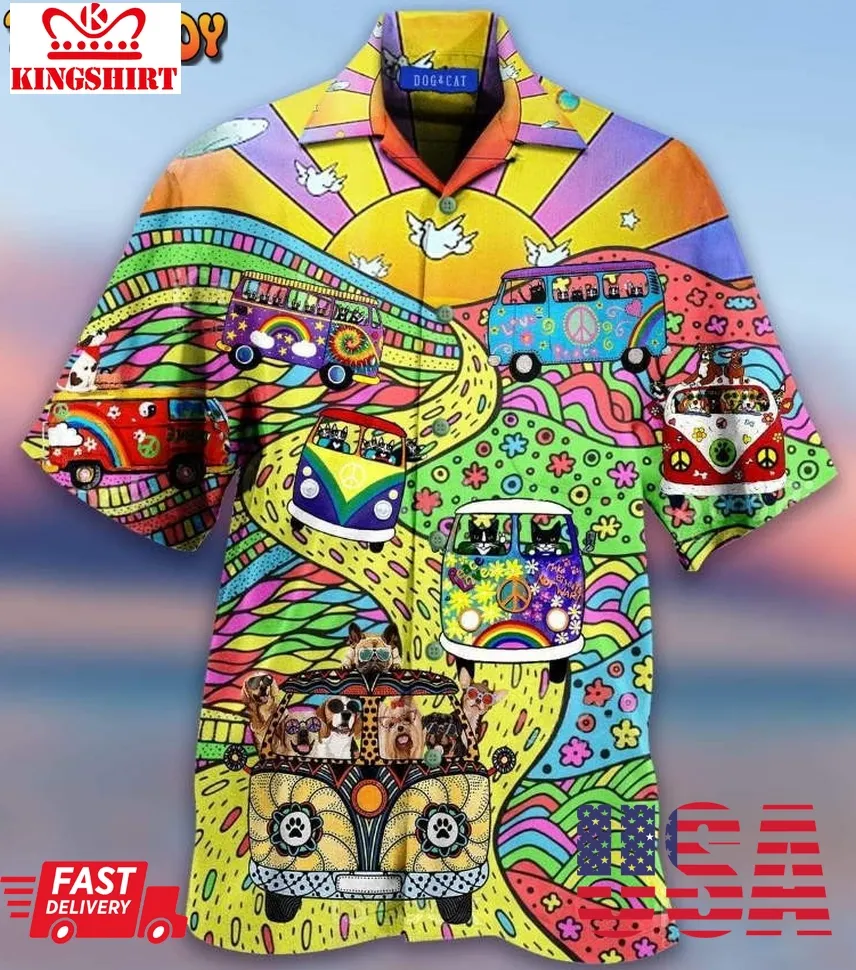 Amazing Colorful Stay Trippy Litttle Hippie Unisex Hawaiian Shirt