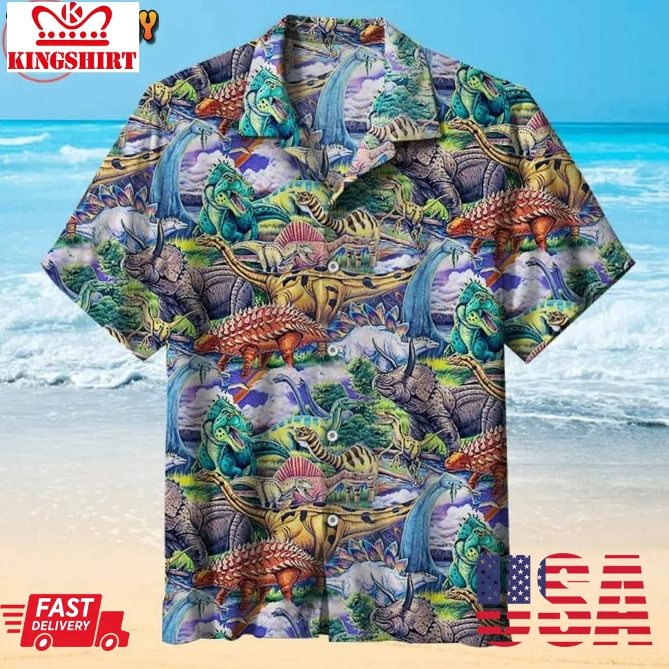 Amazing Dinosauria Hawaiian Shirt Size up S to 5XL