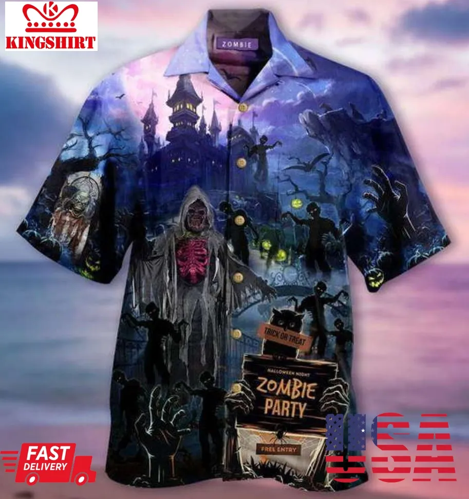 Amazing Zombies Party Halloween Hawaiian Shirt Plus Size