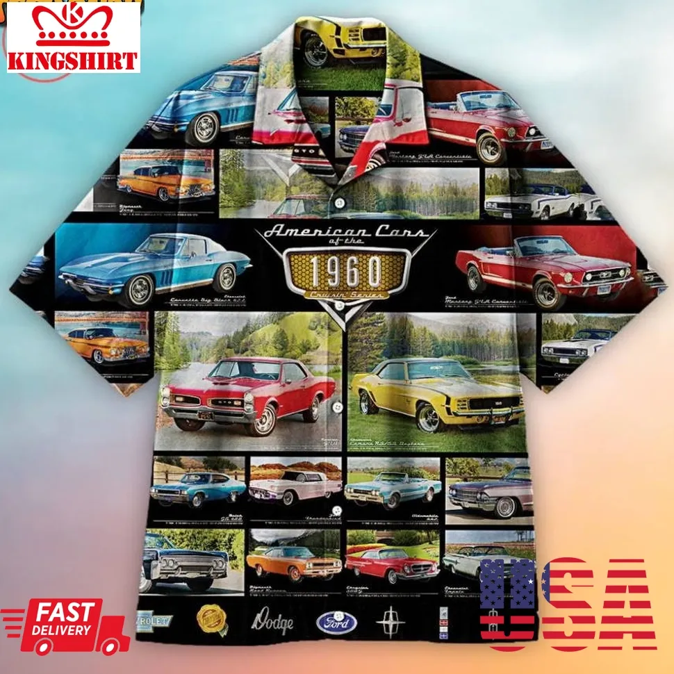 American Cars Of The 1960S Hawaiian Shirt Size up S to 5XL