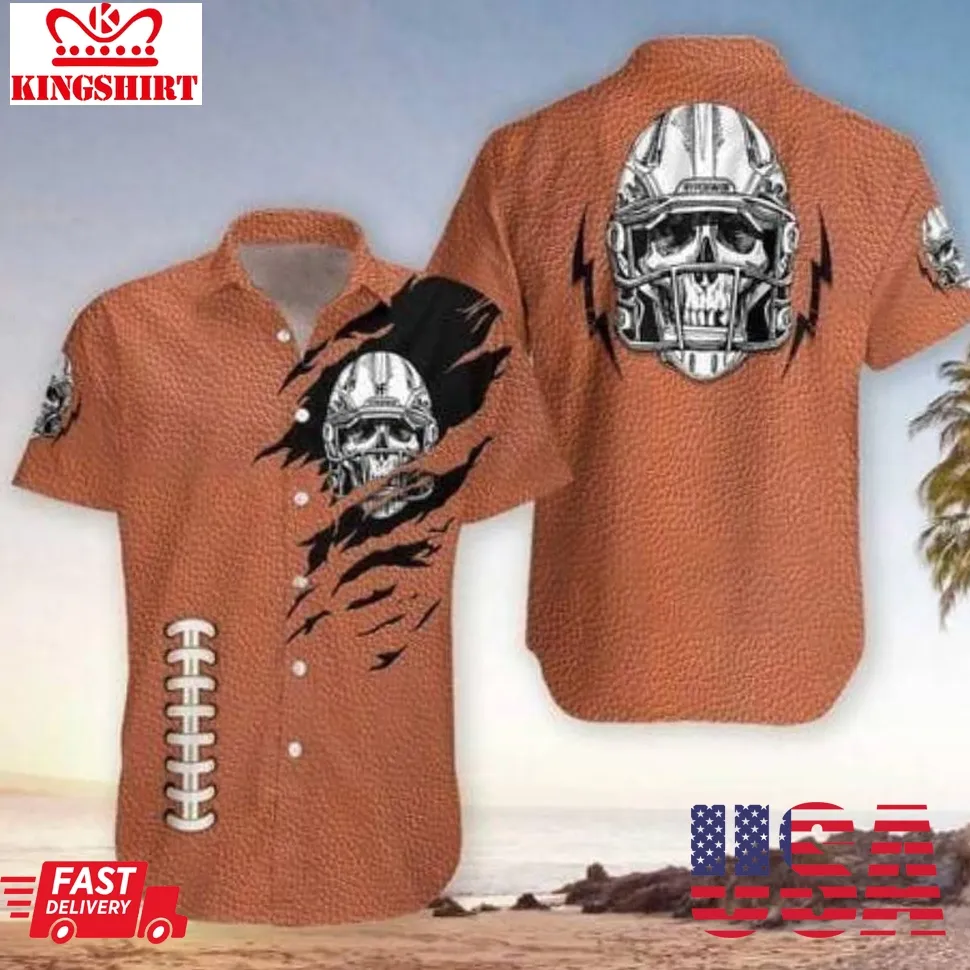 American Football Skull Hawaiian Shirt Unisex