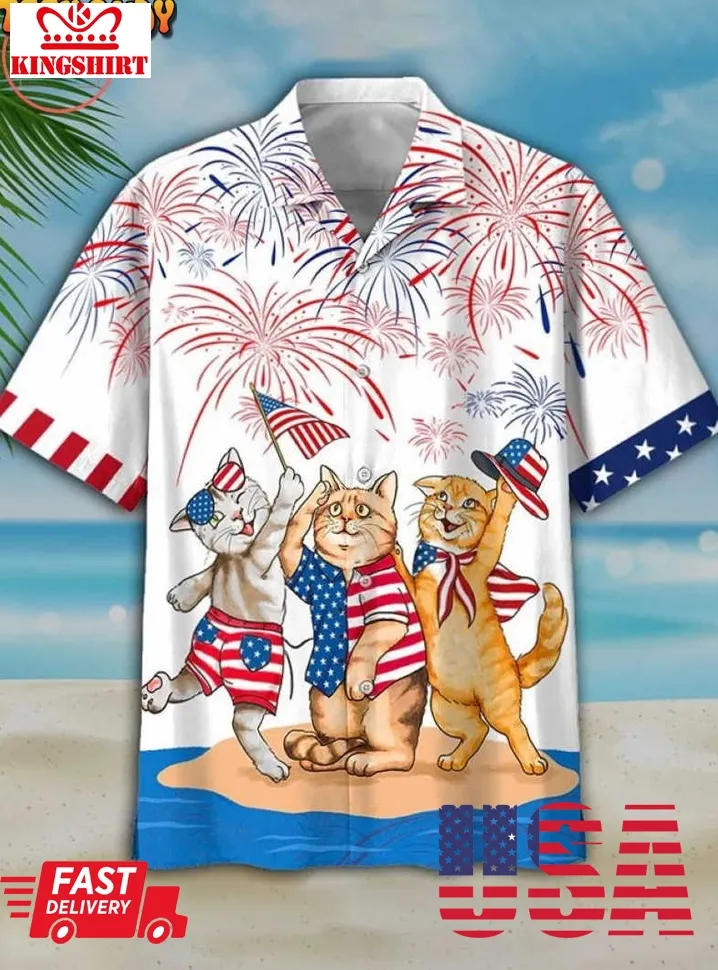 American Shorthair 4H Of July Hawaiian Shirt And Shorts Plus Size