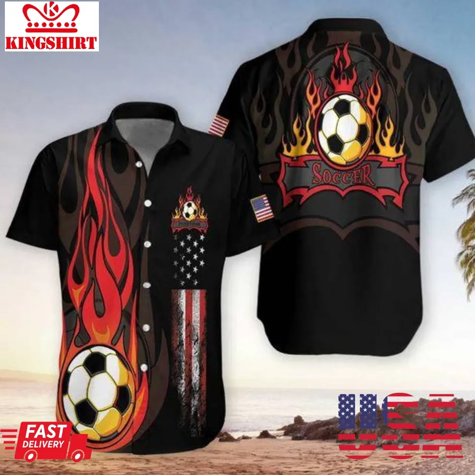 American Soccer Hawaiian Shirt Size up S to 5XL