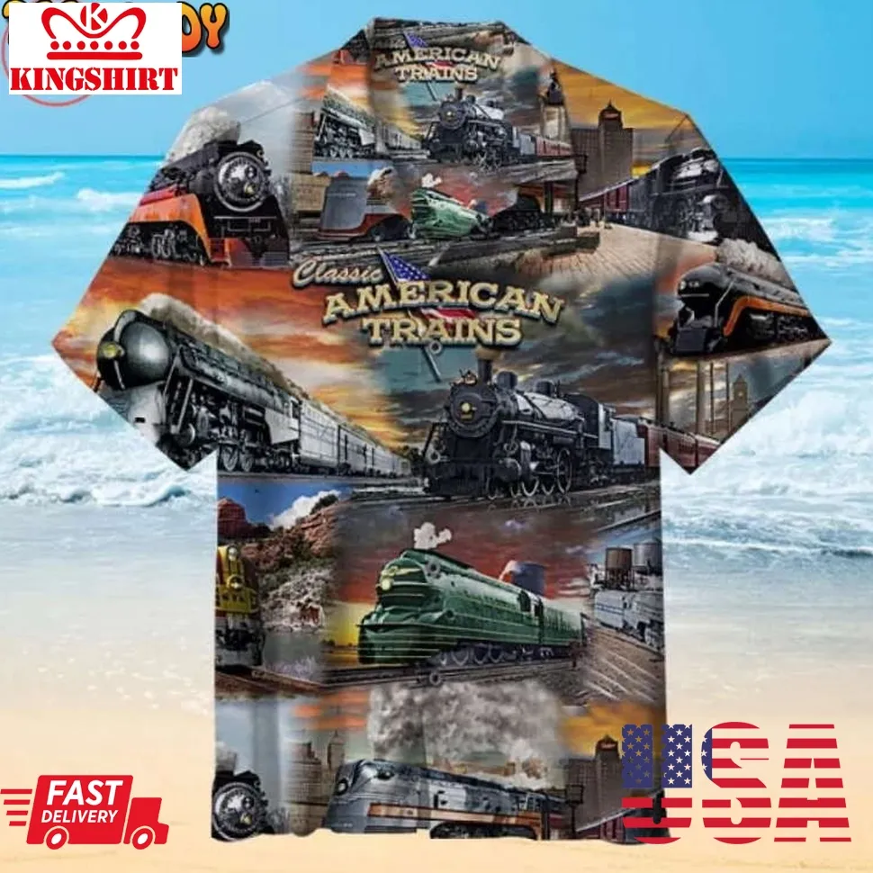 American Train Hawaiian Shirt Plus Size