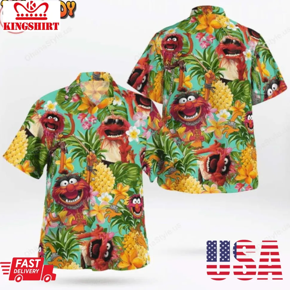 Animal Muppet Pineapple Tropical Hawaiian Shirt Plus Size