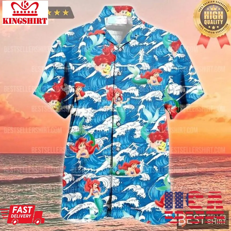 Ariel Disney Mermaid Disney Hawaiian Shirt Disney Cruise 2023 Plus Size