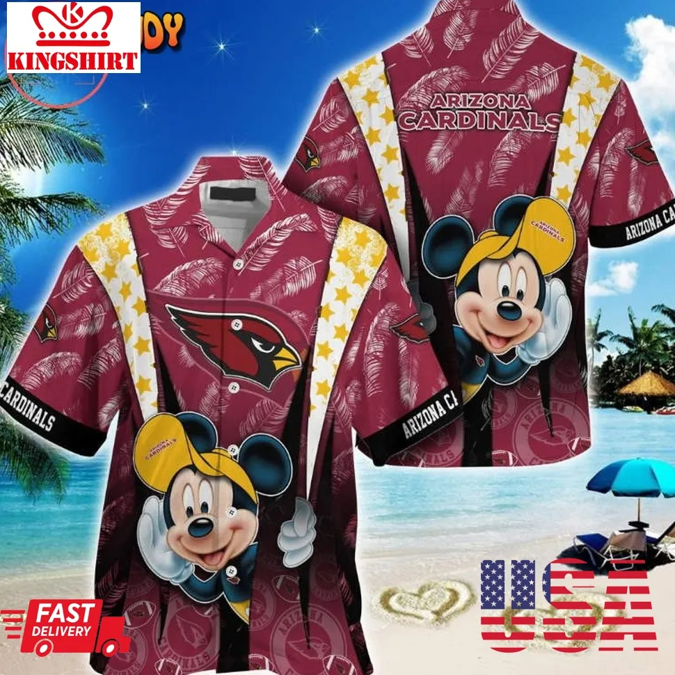 Arizona Cardinals Mickey Mouse Hawaiian Shirt Size up S to 5XL