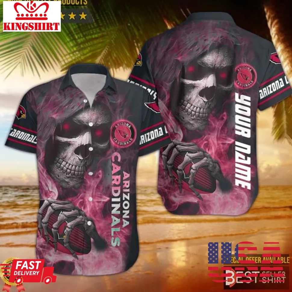 Arizona Cardinals Nfl The Death 3D Personalized Hawaiian Shirt And Shorts For Summer Size up S to 5XL