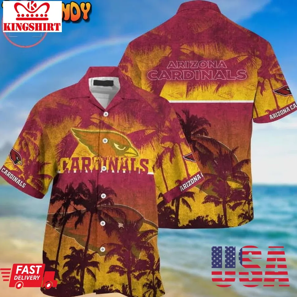 Arizona Cardinals Palm Hawaiian Shirt Size up S to 5XL