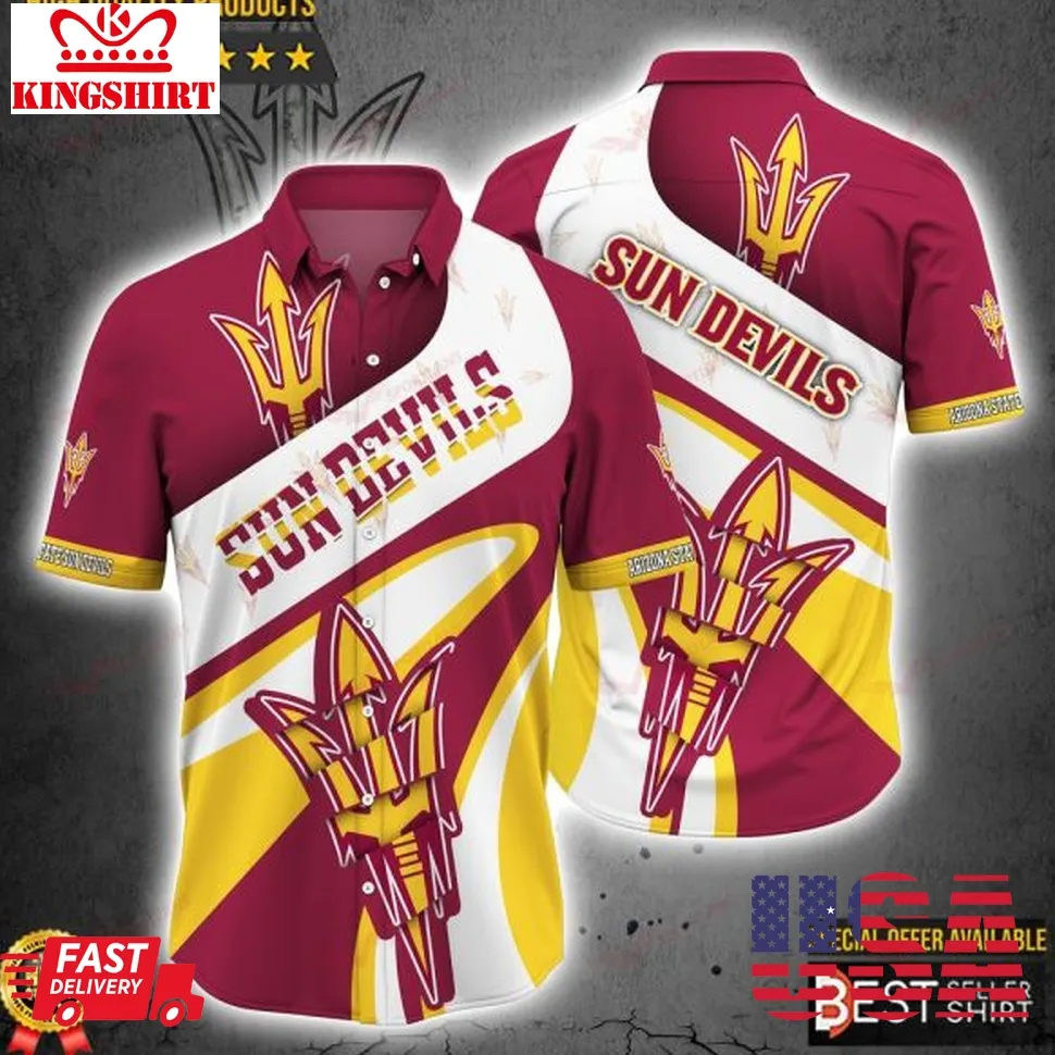 Arizona State Sun Devils Logo Ncaa Hawaiian Shirt Size up S to 5XL
