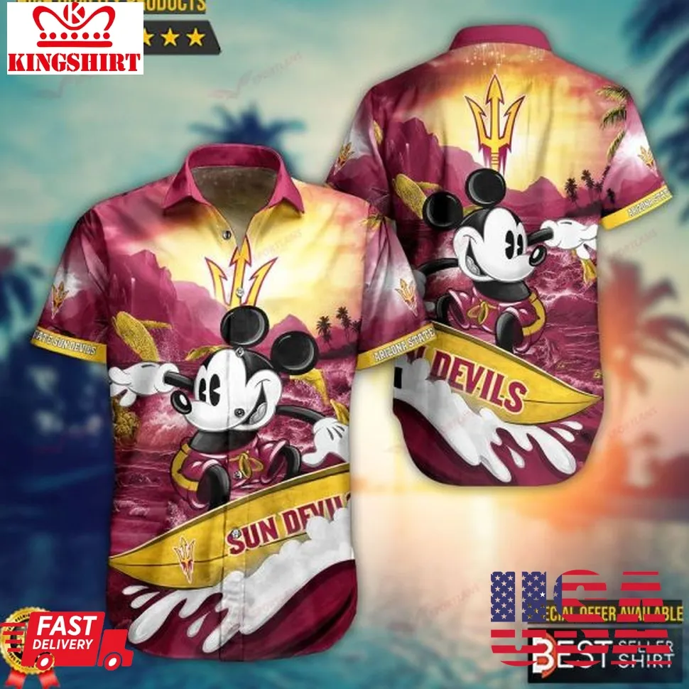 Arizona State Sun Devils Mickey Ncaa Disney Hawaiian Shirts Men Youth Gifts Dad Plus Size