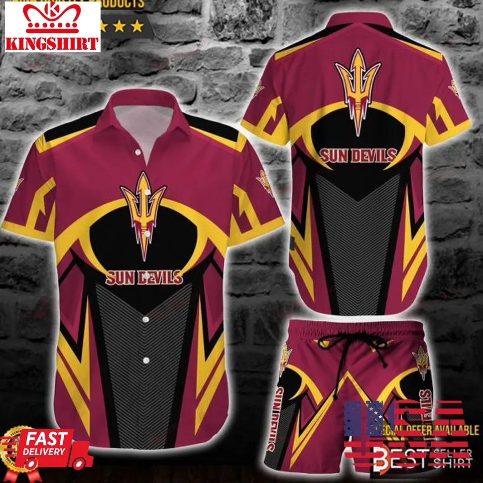 Arizona State Sun Devils Ncaa Hawaiian Shirt And Short Unisex