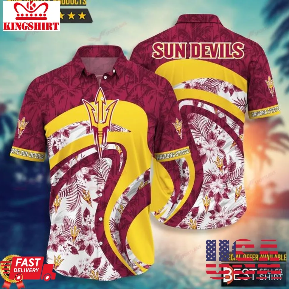 Arizona State Sun Devils Ncaa Hawaiian Shirt Outfit Men Gifts Dad Unisex