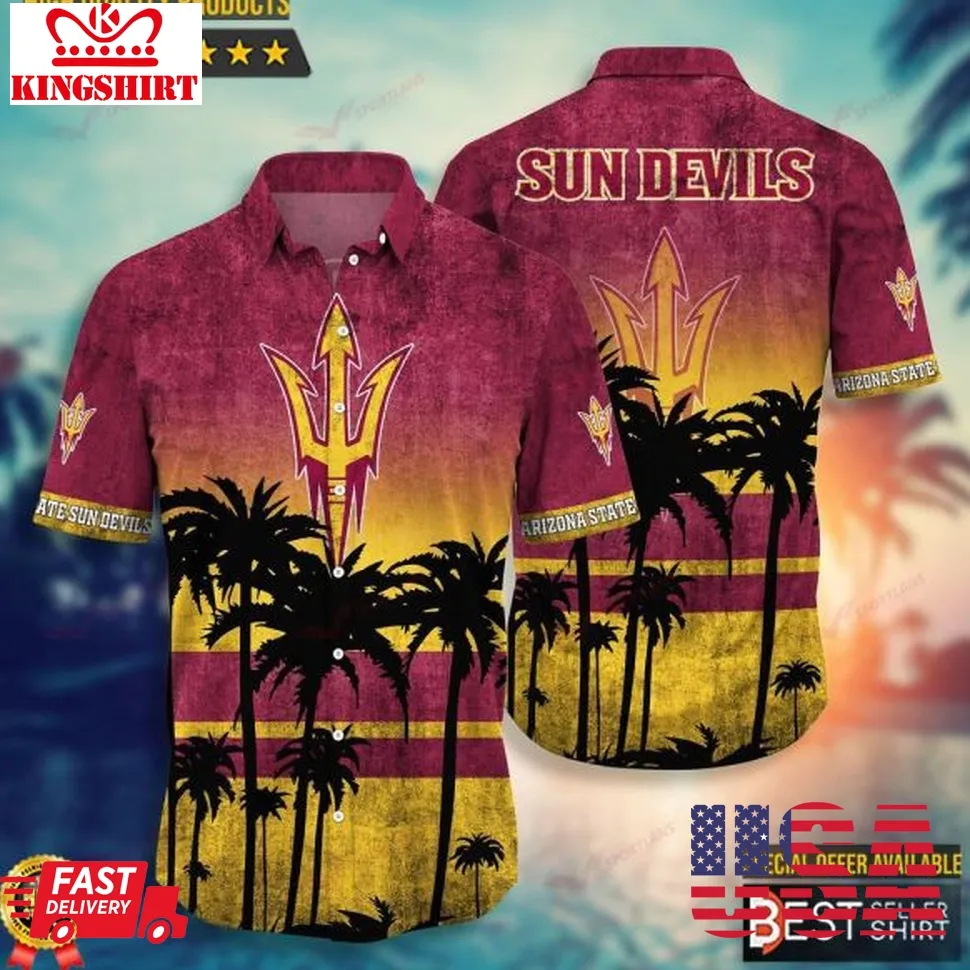 Arizona State Sun Devils Ncaa Hawaiian Shirts Men Youth Gifts For Dad Unisex
