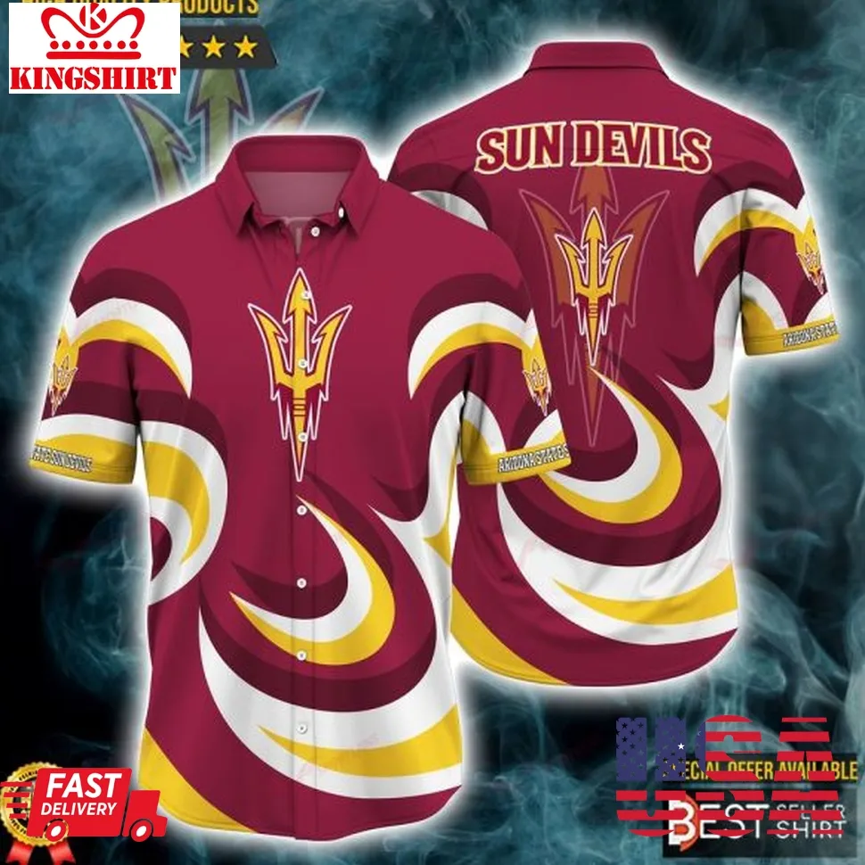 Arizona State Sun Devils Ncaa Hawaiian Shirts Outfit Men Youth Gifts For Dad Size up S to 5XL