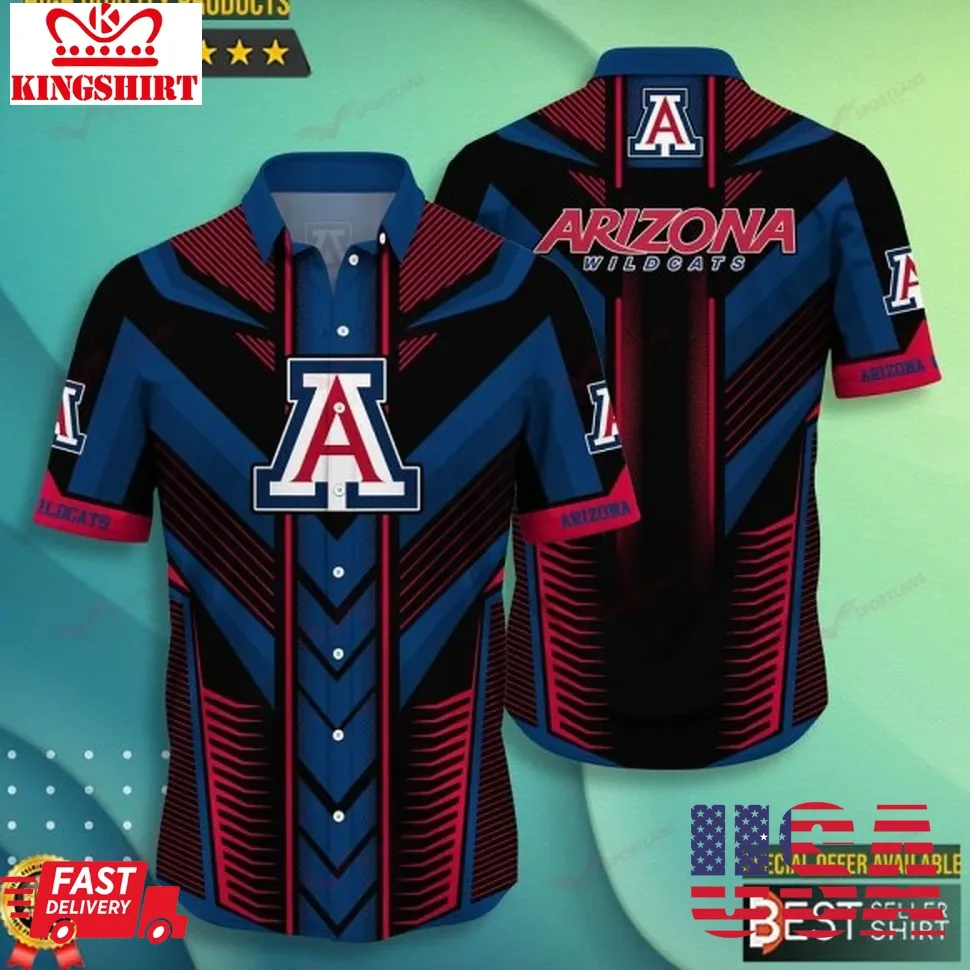 Arizona Wildcats Logo Ncaa Hawaiian Shirt Outfit Men Gifts Dad Size up S to 5XL