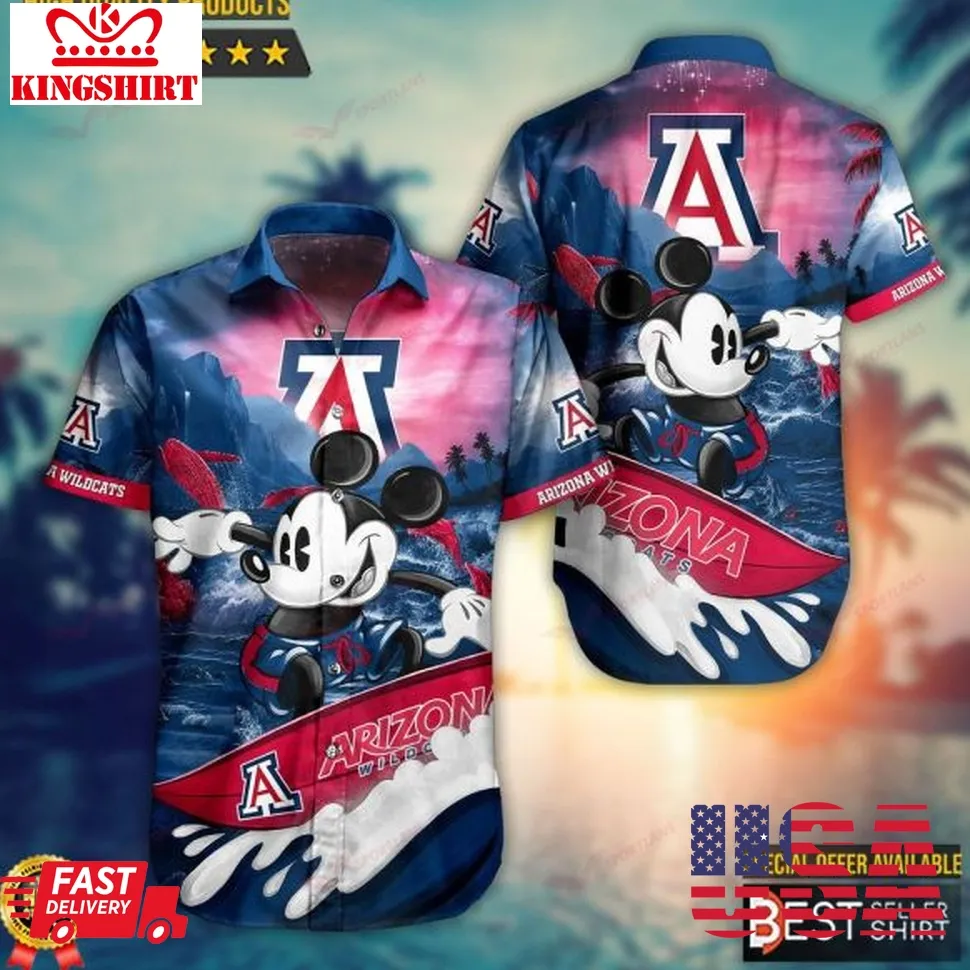 Arizona Wildcats Mickey Ncaa Disney Hawaiian Shirt Outfit Men Gifts Dad Unisex