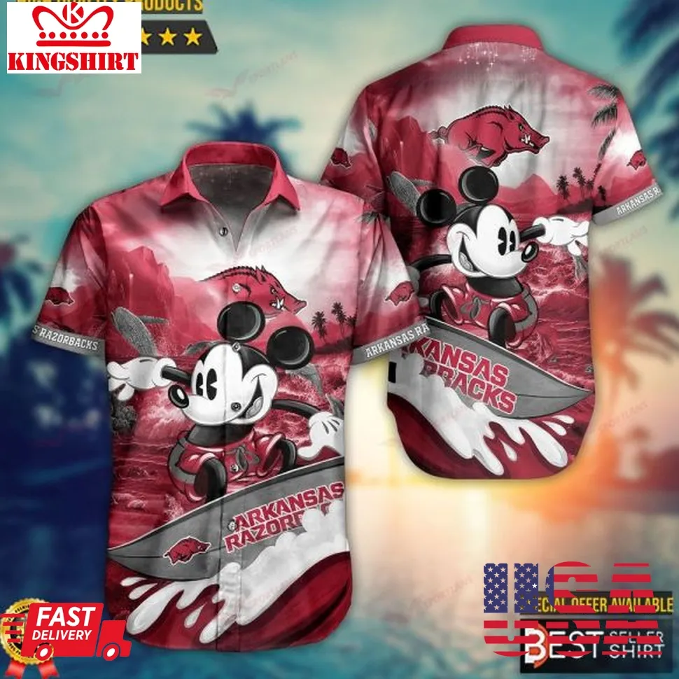 Arkansas Razorbacks Ncaa Mickey Disney Hawaiian Shirt Plus Size