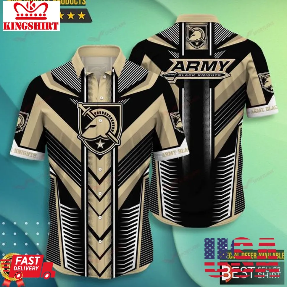 Army Black Knights Logo Ncaa 3D Hawaiian Shirts Men Youth Unisex