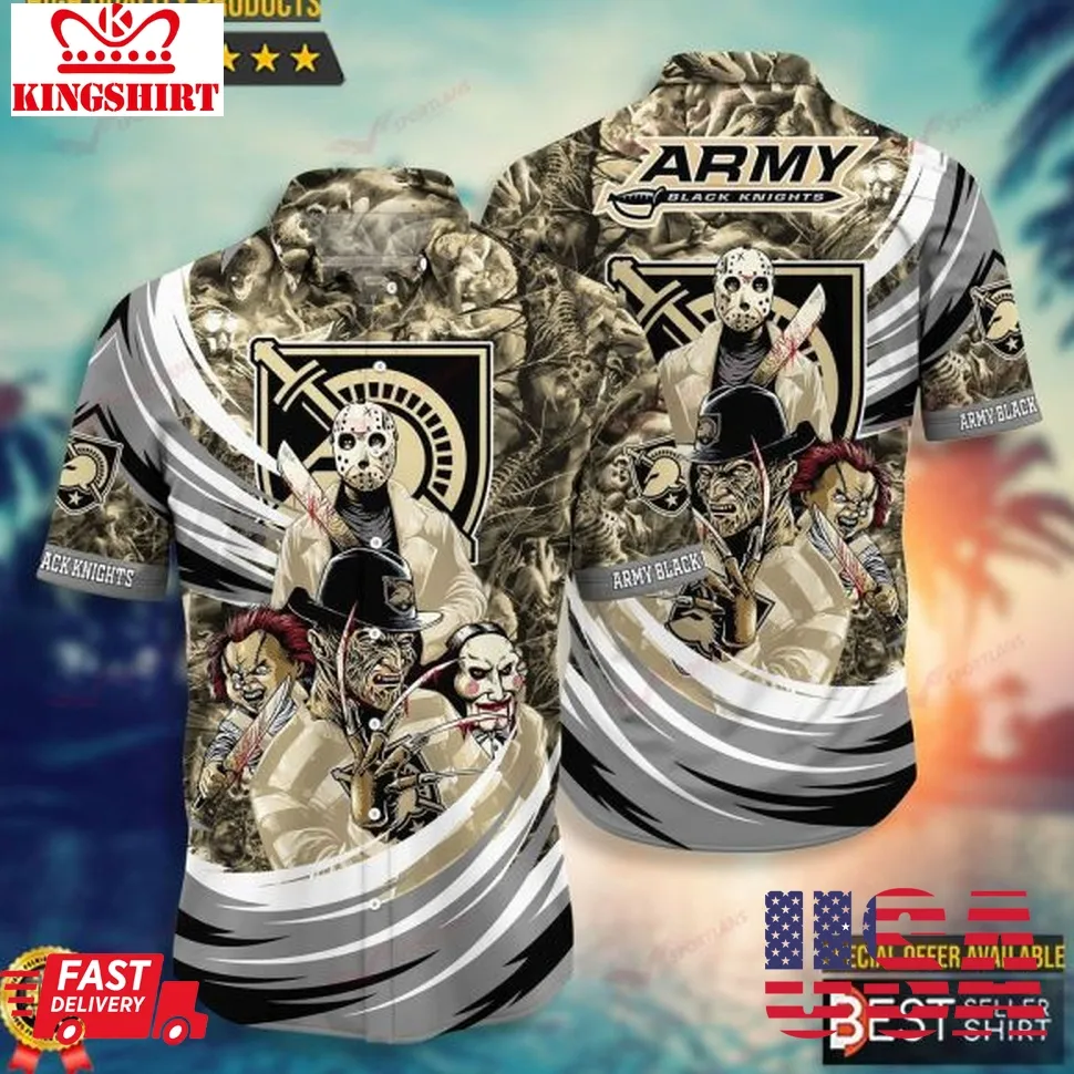 Army Black Knights Ncaa  Halloween Horror Movies Hawaiian Shirts Size up S to 5XL