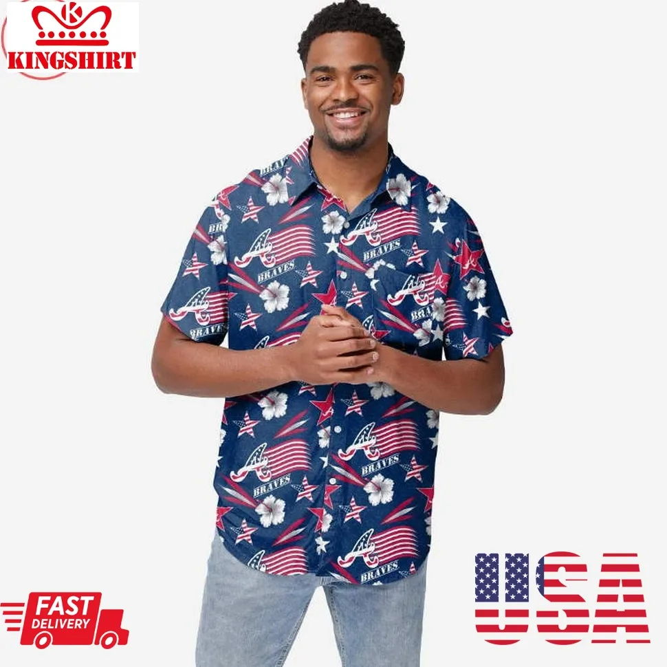 Atlanta Braves Americana Hawaiian Shirt Unisex