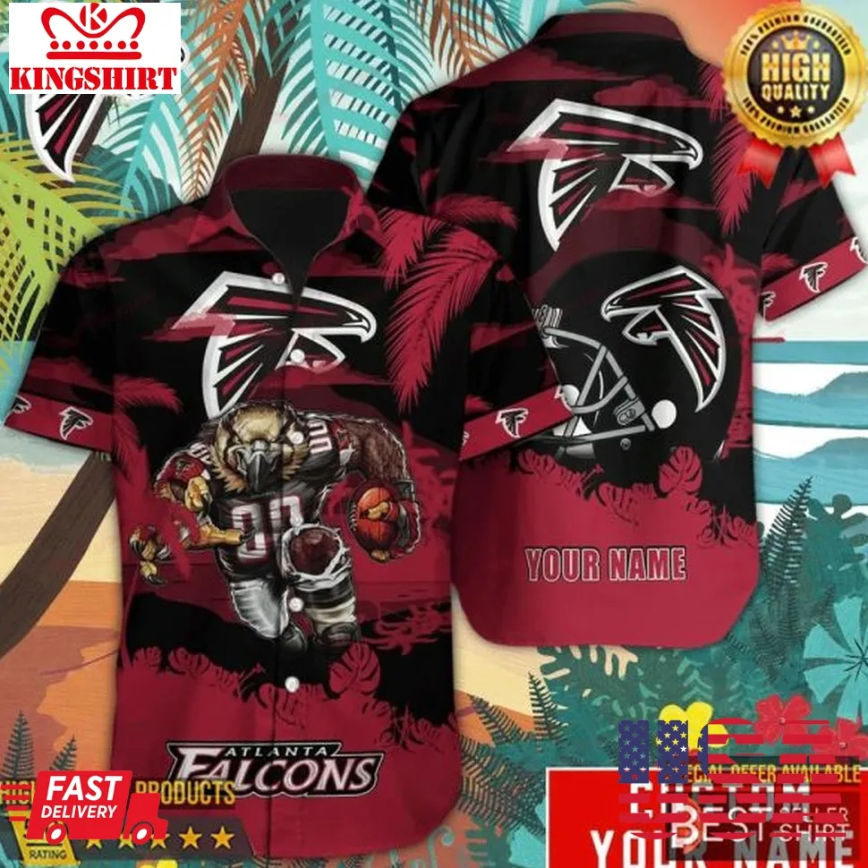 Atlanta Falcons Mascot Nfl Hawaiian Shirts Men Youth Dad Gifts Football Helmet Personalized Gifts Plus Size