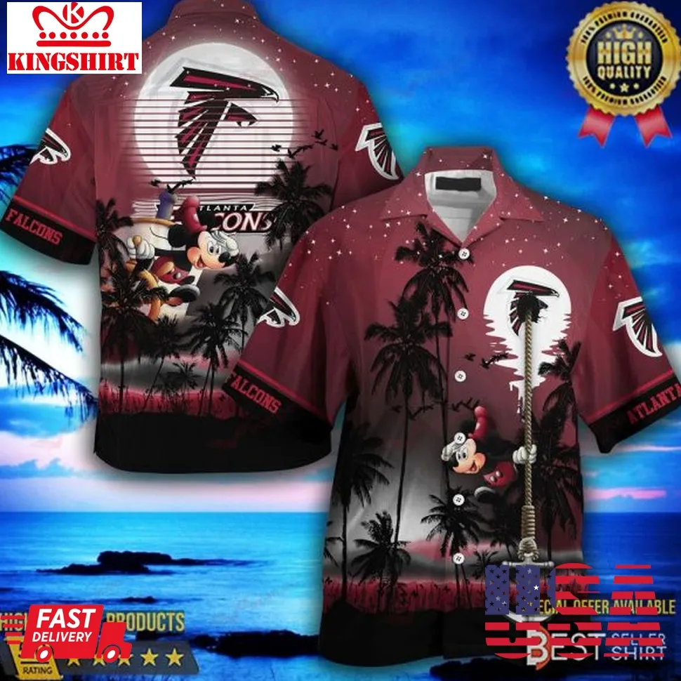 Atlanta Falcons Nfl Disney Hawaiian Shirts Men Youth Dad Gifts Mickey Mouse Character Unisex