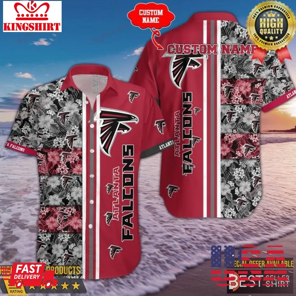 Atlanta Falcons Nfl Floral Hawaiian Shirts Men Youth Dad Gifts Personalized Gifts Size up S to 5XL
