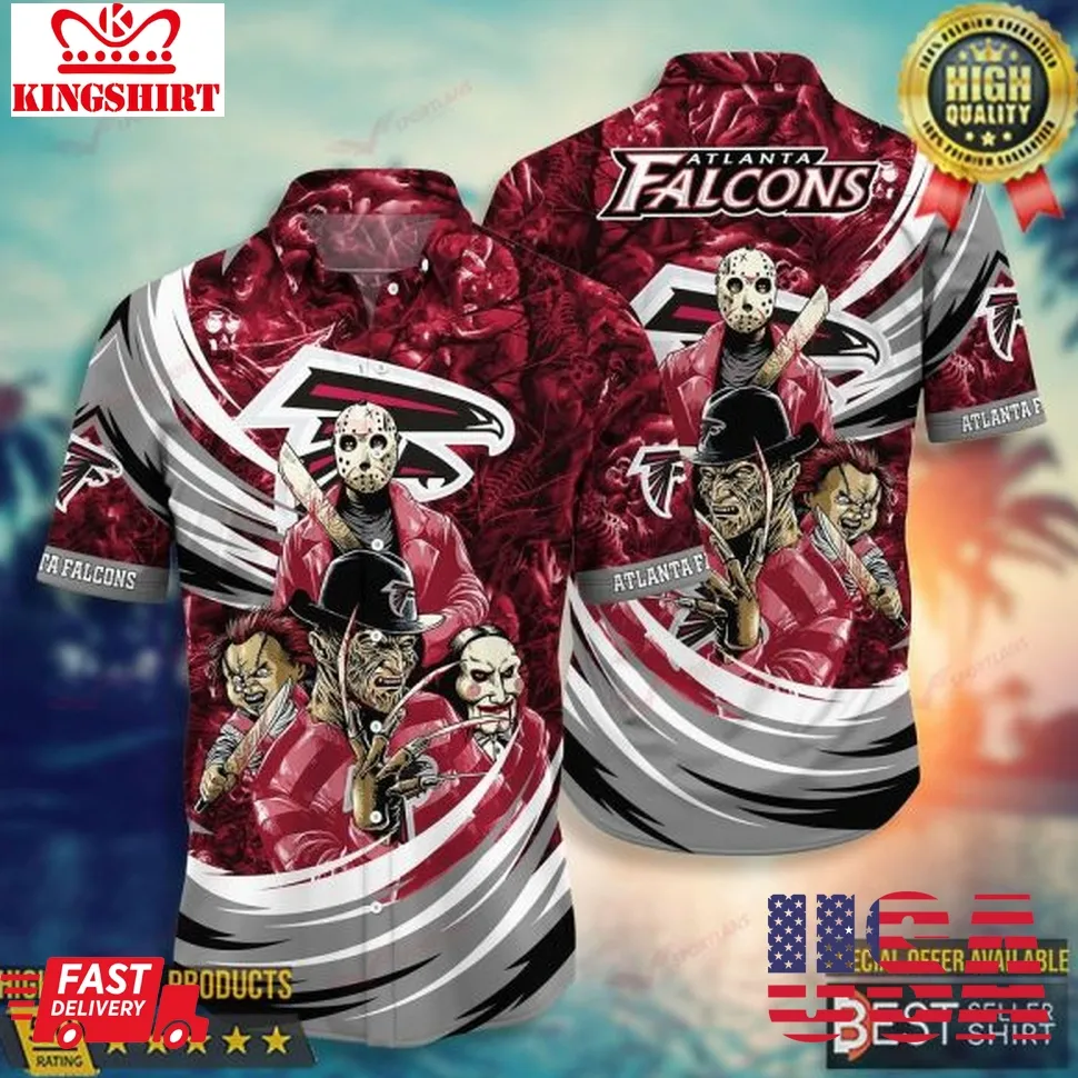 Atlanta Falcons Nfl  Halloween Horror Movies Hawaiian Shirts Unisex