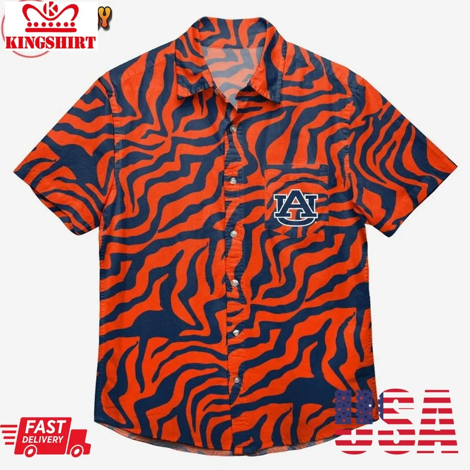 Auburn Tigers Thematic Hawaiian Shirt Plus Size