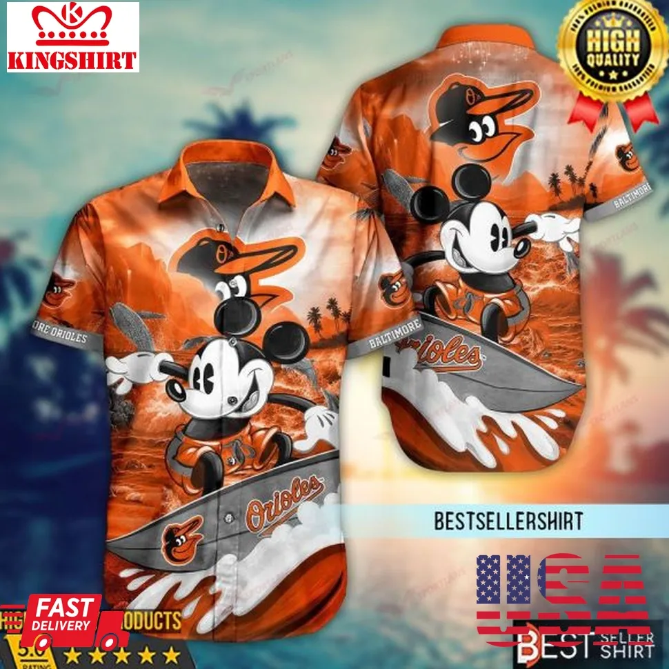 Baltimore Orioles Mickey Mlb Disney Hawaiian Shirt Plus Size