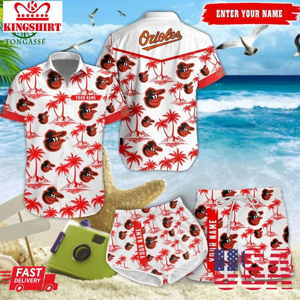 Baltimore Orioles Mlb Coconut Hawaiian Shirt Shorts Plus Size