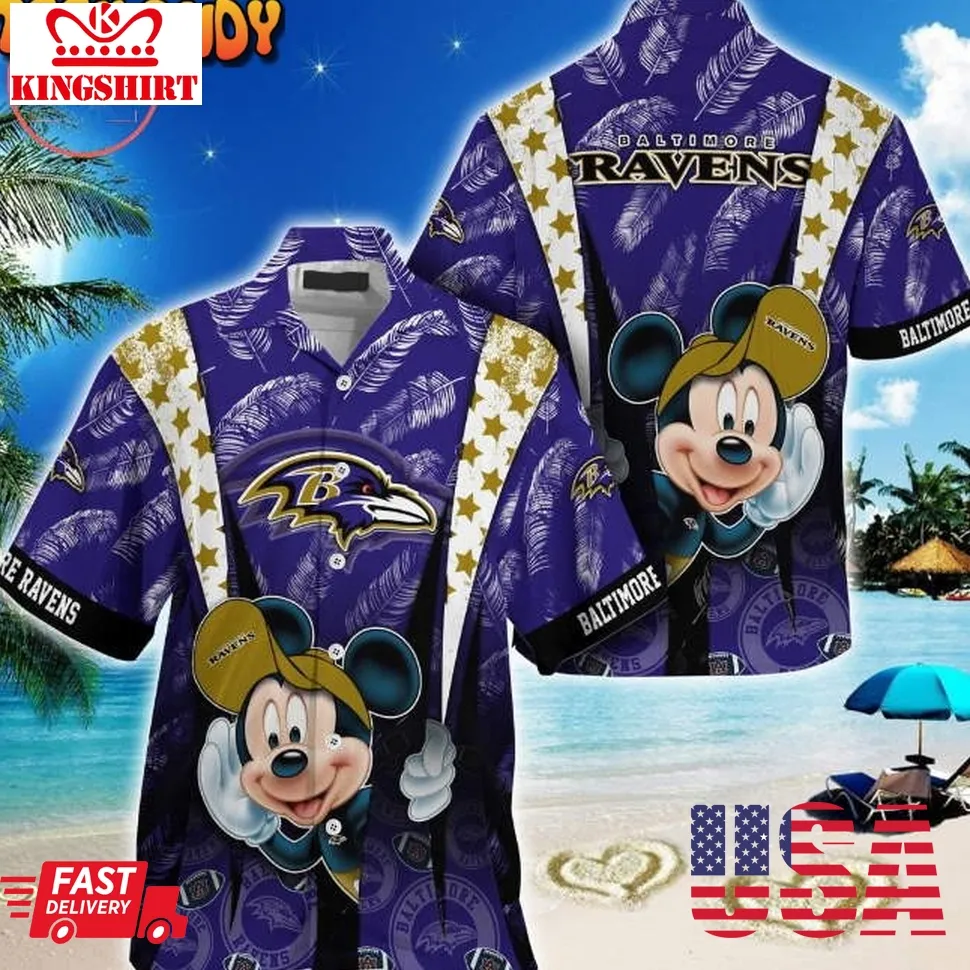 Baltimore Ravens Mickey Mouse Hawaiian Shirt Plus Size