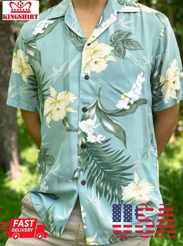 Bamboo Ginger Floral Hawaiian Shirt Plus Size