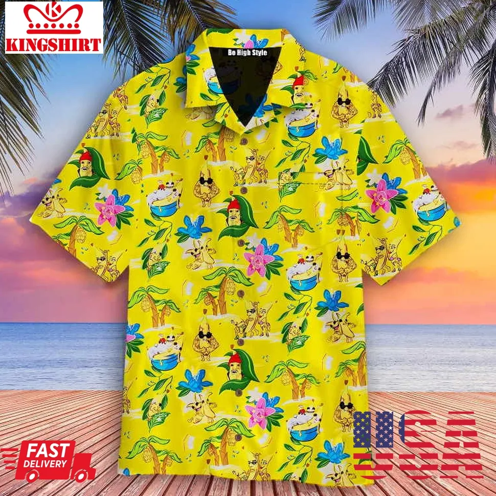 Bananas Blow Funny Cool Party Hawaiian Shirt Plus Size