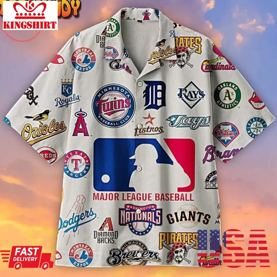 Baseball Mlb Logo Hawaiian Shirt Unisex