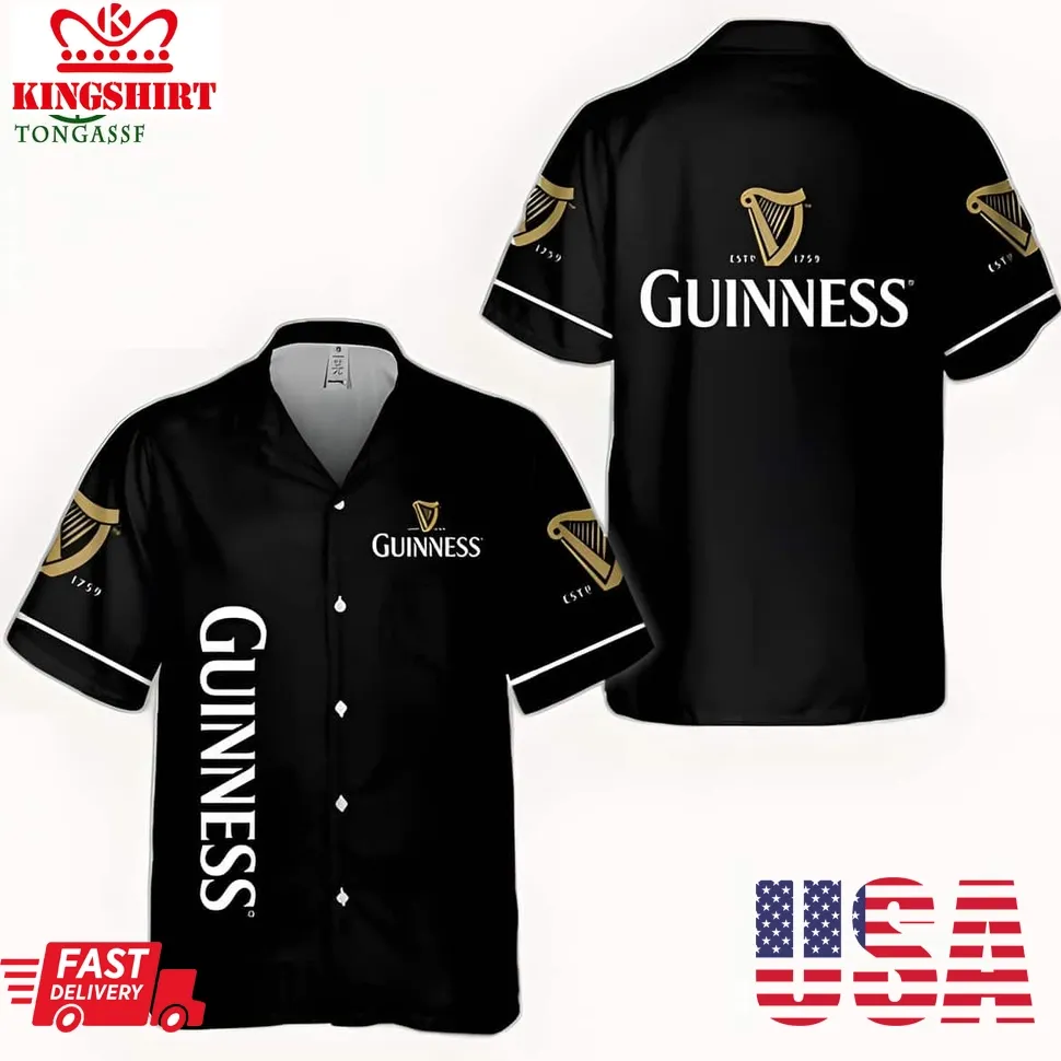 Basic Black Guinness Premium Hawaiian Shirt Gift For Beer Lovers Plus Size